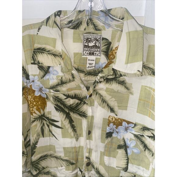 Vintage Hawaiian Shirt Steve & Barry Rayon Floral Pineapple Tiki Men’s Large - Picture 4 of 7